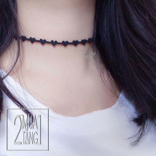 Vòng sát cổ/ choker dây da kiểu tim, đinh tròn,...