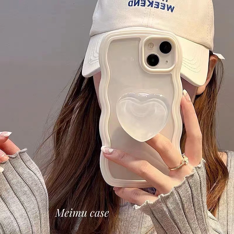 Ốp Điện Thoại Silicone Mềm Trong Suốt Họa Tiết Trái Tim Cho iPhone 14 13 Pro Max 12 11 Pro XS Max X XR