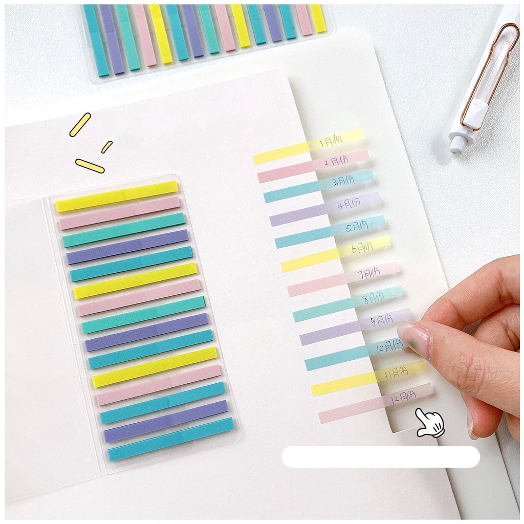 Set 300 Miếng Giấy Nhớ Highlight Chống Hư Sách Thin Sticky Note Tab Bookmark