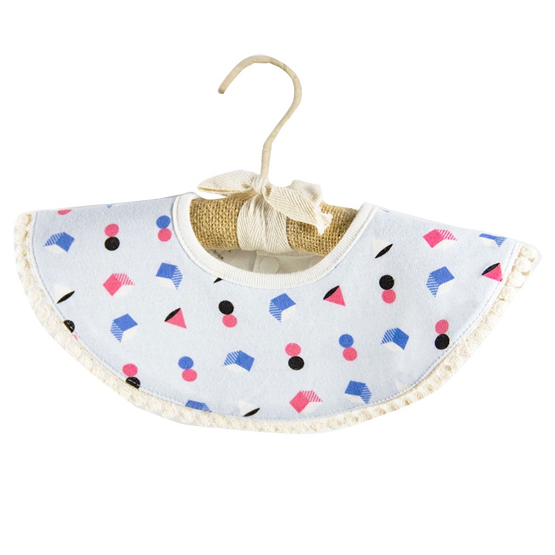 Yếm Ăn Vải Cotton Hình Cánh Hoa Tròn In Hoạt Hình Dành Cho Bé Sơ Sinh