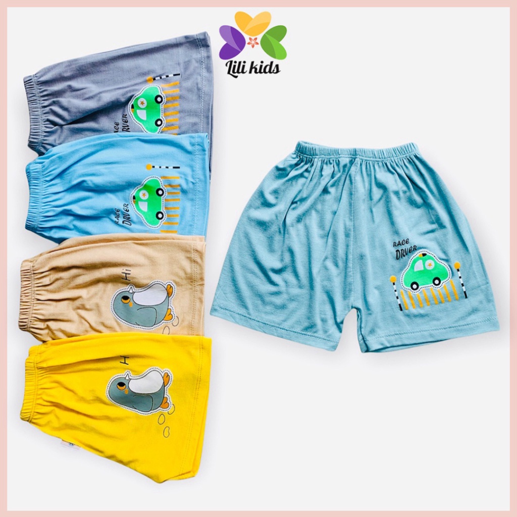 Quần đùi chục LILIKIDS cho bé gái bé trai quần chục đùi chất thun lạnh QC05