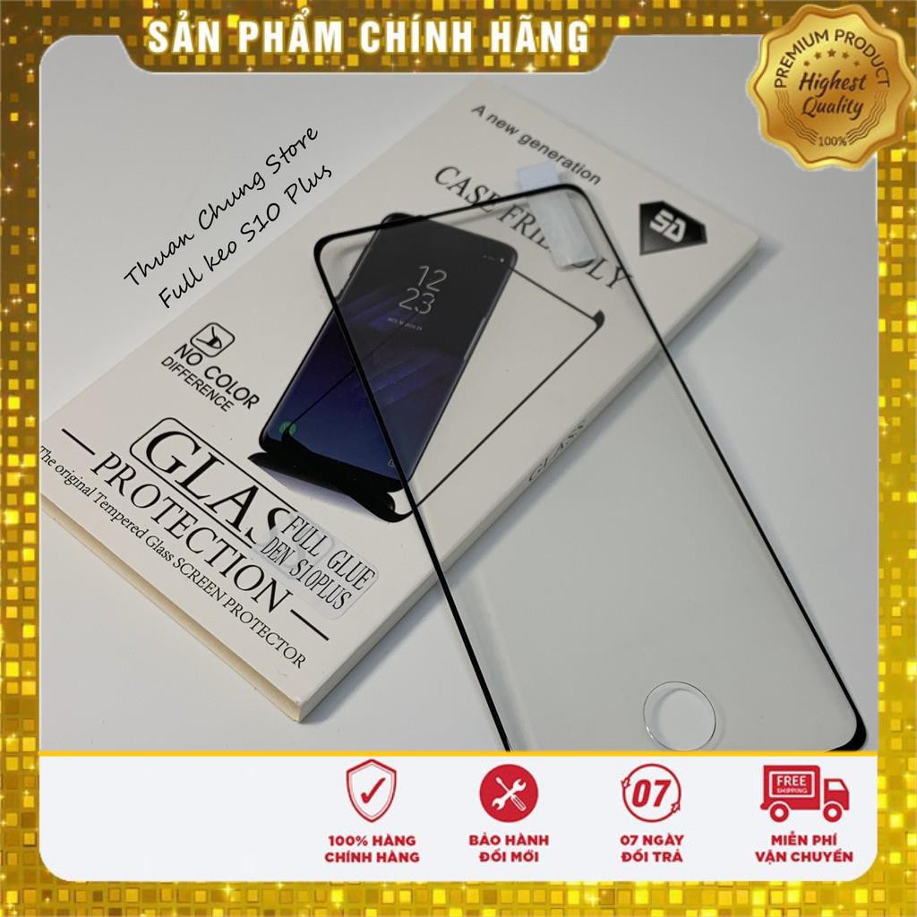 Kính cường lực full keo màn hình cong Samsung Galaxy S10 Plus, Note 10 Plus.