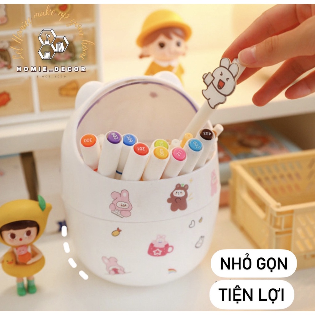Thùng Rác mini Hình Gấu Mèo Để Bàn Đa Năng Tiện Dụng
