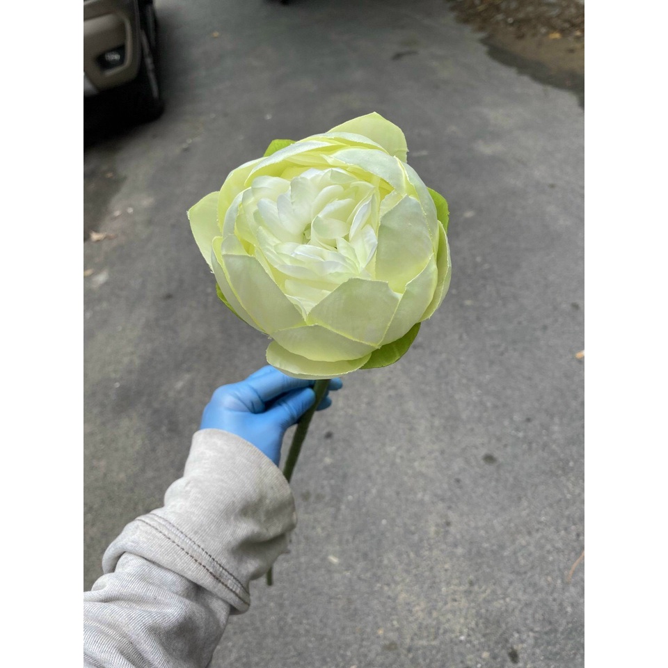Cành Hoa Sen Quan Âm - Lễ Vu Lang - Hoa vải trang trí chất lượng.