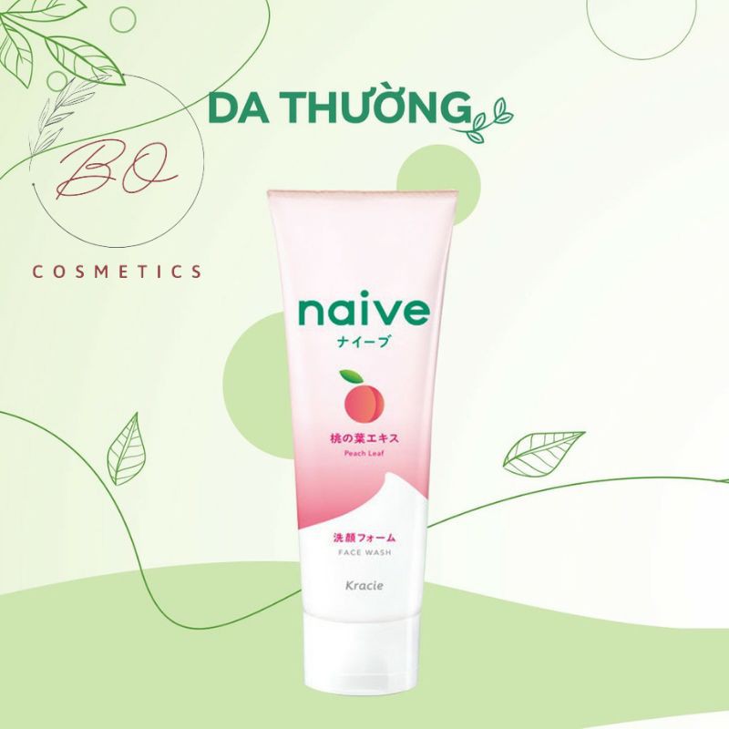 Sữa Rửa Mặt NAIVE Kracie Naive 143g Nhật (Trà Xanh, Đào, Chanh) [Chính Hãng]