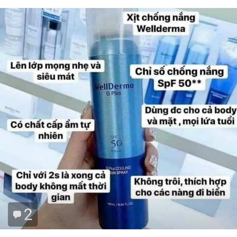 Xịt Chống Nắng BoDy Mát Lạnh WELl DERMA Hàn Quốc