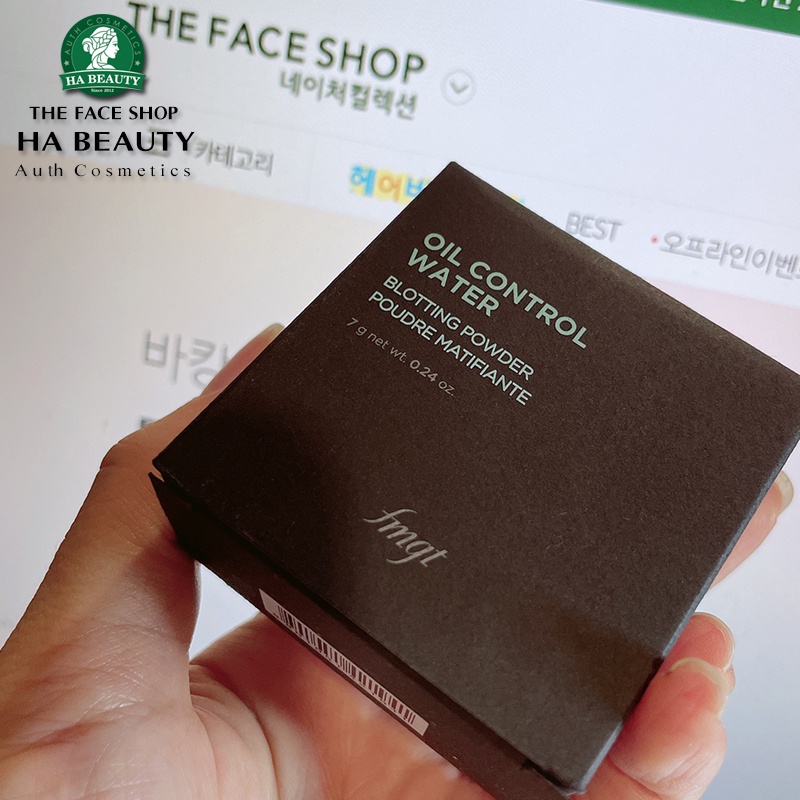 Phấn phủ dạng bột trong suốt kiểm soát nhờn The Face Shop cho da dầu hỗn hợp fmgt Oil Control Water Blotting Powder 7g