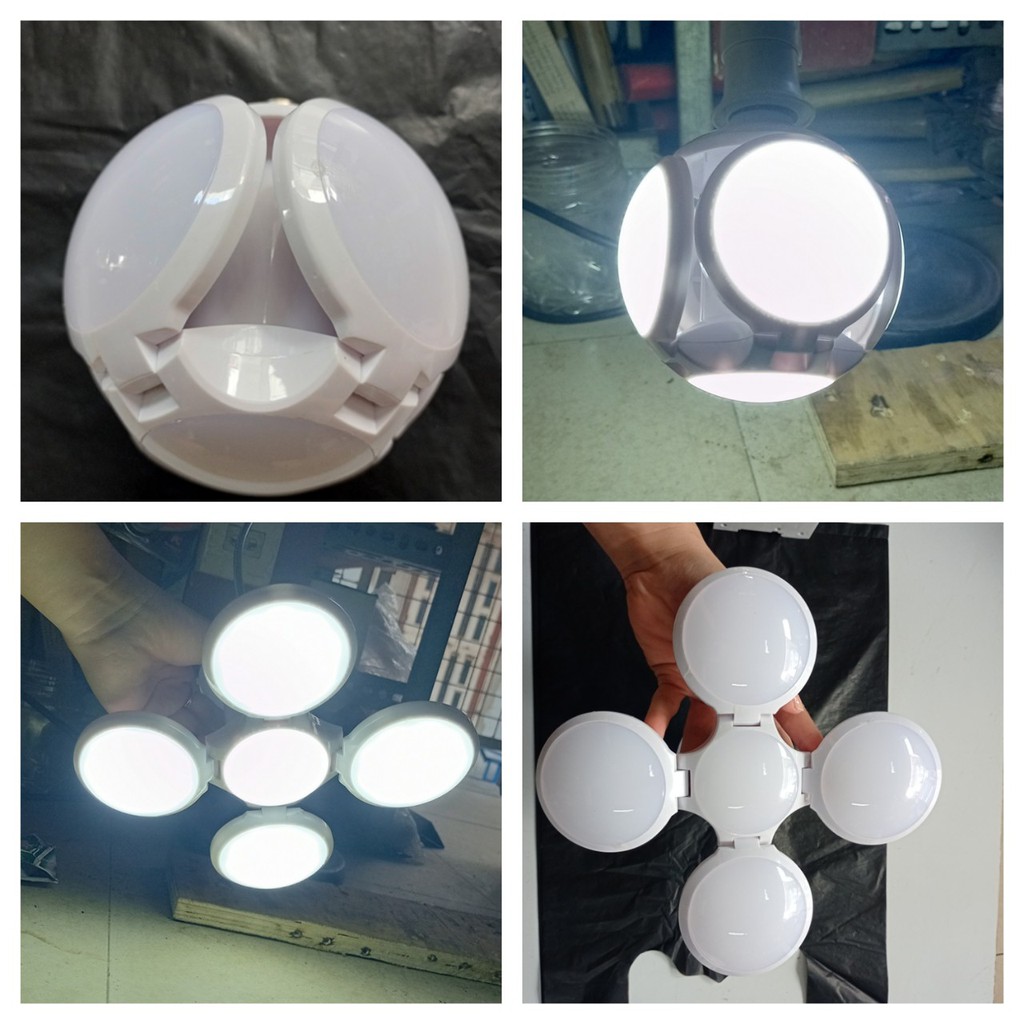 Bóng đèn led xòe 4 cánh hình tròn, led xòe cánh quạt, led xòe 5 cánh siêu sáng các loại đuôi E27