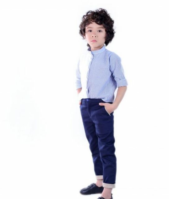 Áo sơ mi kẻ bt phối thân LK0201 - Lovekids