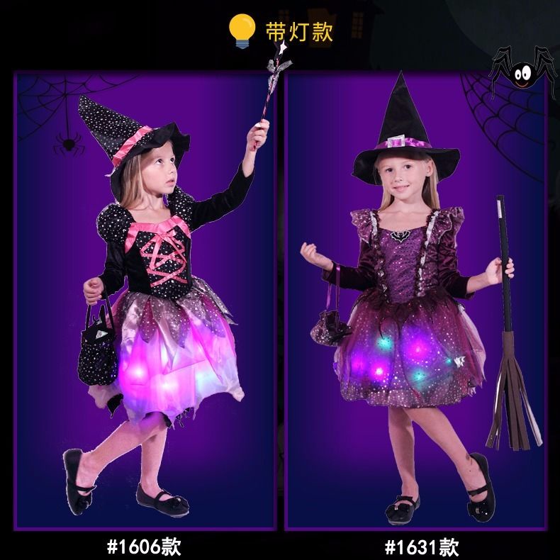 Spot Halloween trang phục trẻ em cô gái bí ngô phù thủy trang phục cosplay phù thủy bóng công chúa váy tutu 100-150 yard