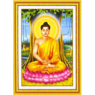 Tranh đính đá kim cương đa sắc Đức Phật Dưới Gốc Bồ Đề YN5259 (chưa đính)