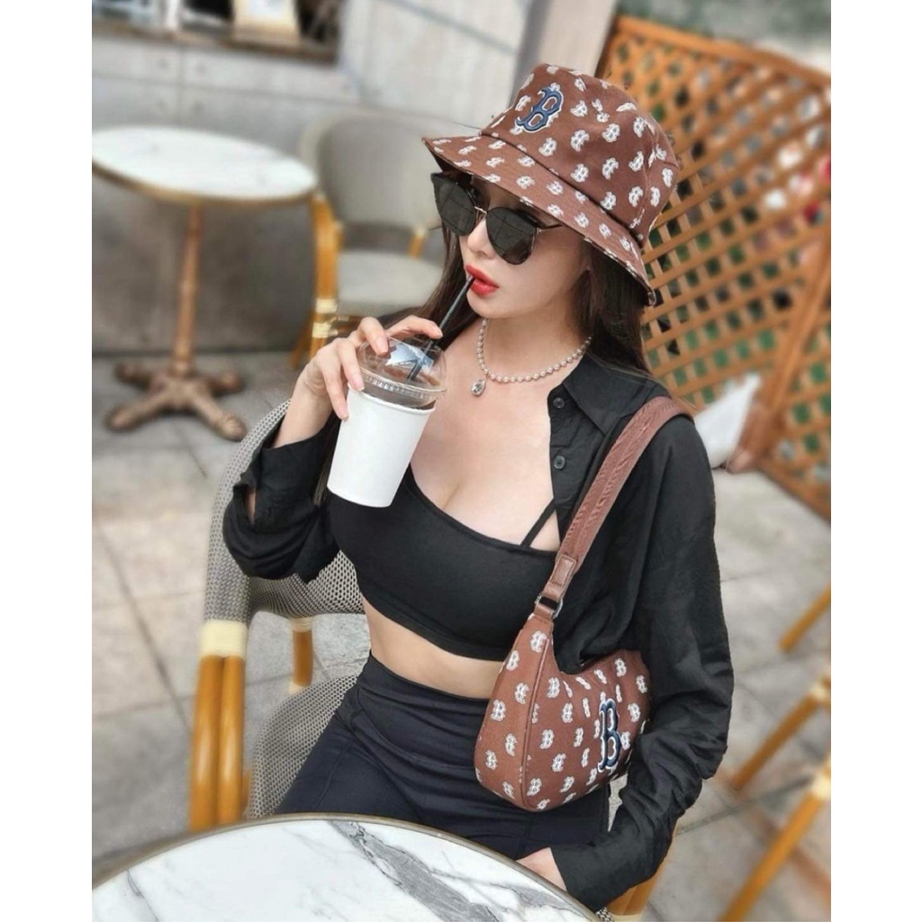 Túi MLB Monogram Jacquard Hobo - Túi kẹp nách MLB nữ chính hãng 3ABQS102N