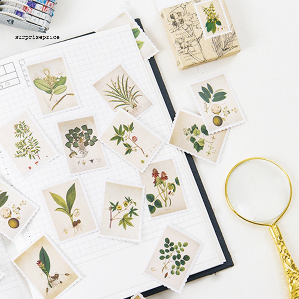 Set 45 sticker hình cây xanh trang trí tập ảnh/nhật ký/sổ tay