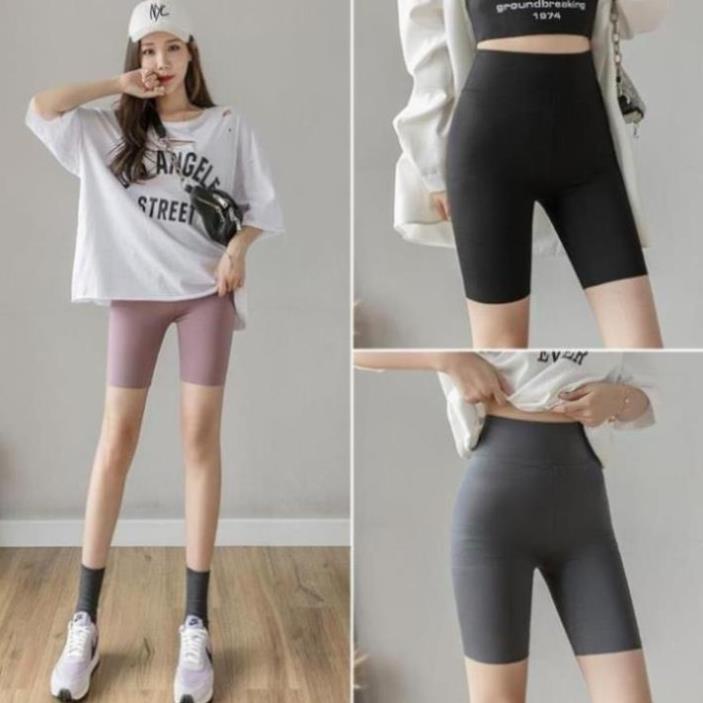 Quần Legging Thể Thao Nữ Cạp Cao Cao Cấp Hàn Quốc Quần Đùi Cạp Cao Biker Tập Gym Yoga Aerobic Mùa Hè | BigBuy360 - bigbuy360.vn