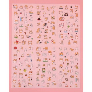 1 set stickers hình bé cún Shiba đáng yêu
