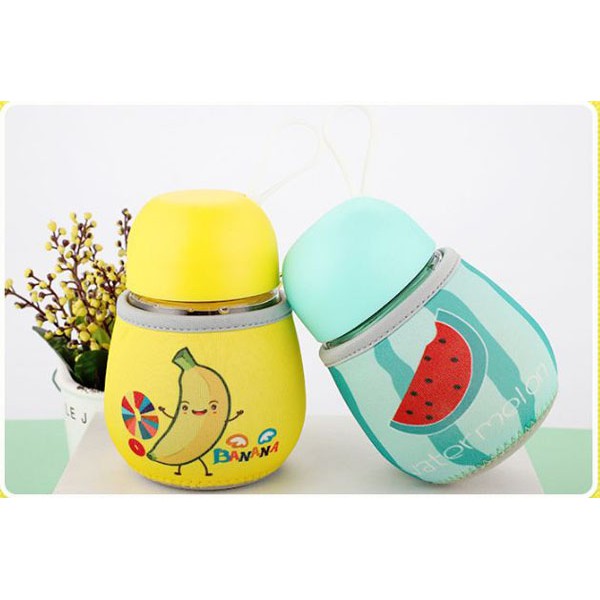 Bình thủy tinh giữ nhiệt 320ml đáng yêu