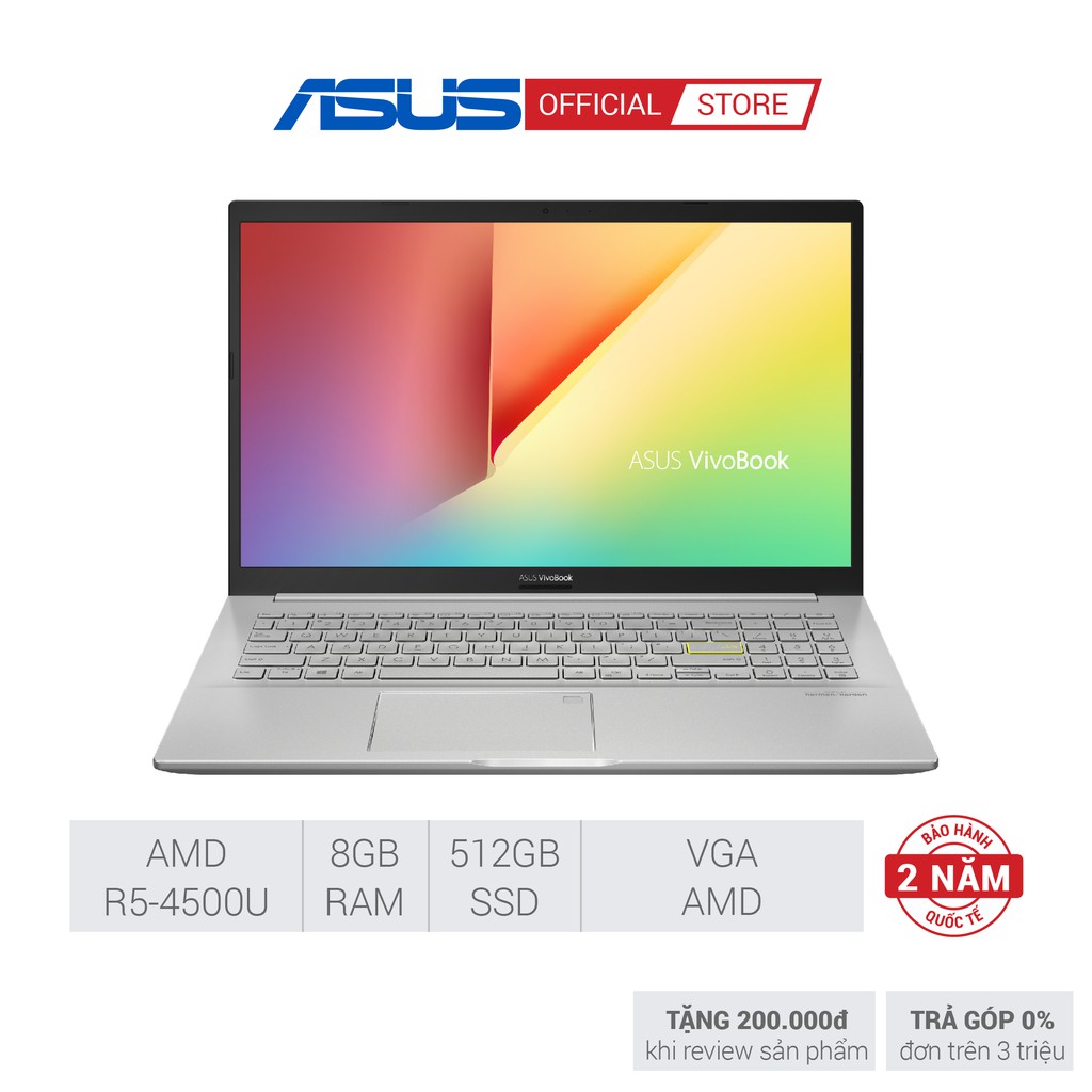 Laptop Asus Vivobook M513IA-EJ282T Ryzen 5-4500U | 8GB | 512GB SSD | 15.6FHD | VGA ON | Win10 | Silver