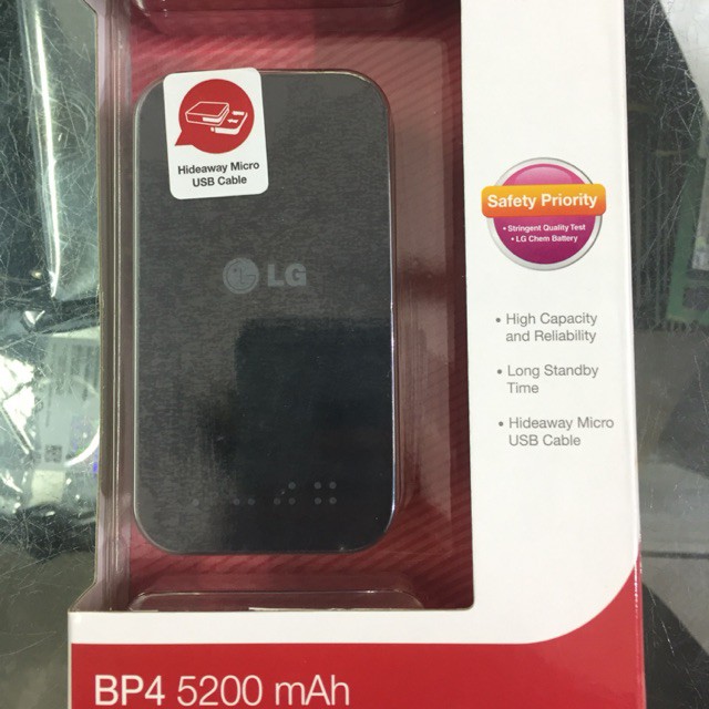 Pin sạc dự phòng LG BP4 5200mAh mới 100%