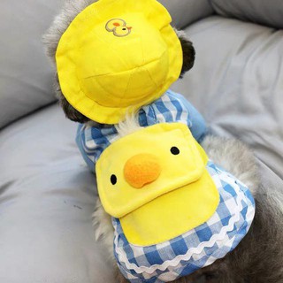 Quần áo con vịt vàng cho chó mèo + mũ thú cưng dưới 10kg