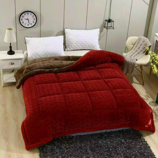 Chăn lông cừu chữ vạn mùa đông loại dày 3 lớp , mền lông cừu dày mềm mại nặng 3kg kích thước 2mx2m2