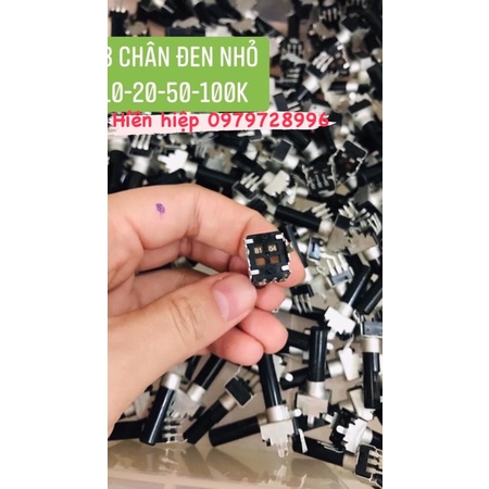 Chiết áp 3 chân cong đen có các loại1020k-50k-100k combo 10 cái  khách lấy loại nào nhắn cho shop