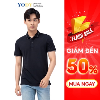 Áo Phông Polo Nam YODY Cafe Bo Kẻ Chất Thun Cotton Ngắn Tay Có Cổ, Phần Cổ Và Bo Tay Áo Tỉ Mỉ APM3791
