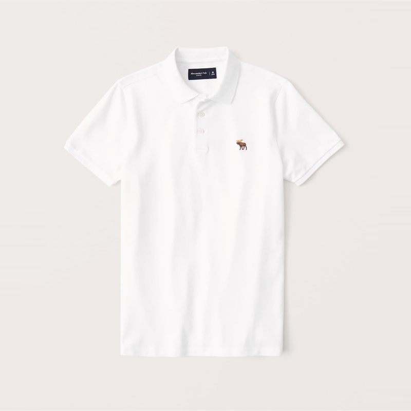 Áo thun polo dáng rộng thoải mái in logo Abercrombie&Fitch thời trang cho nam 308424-1 AF