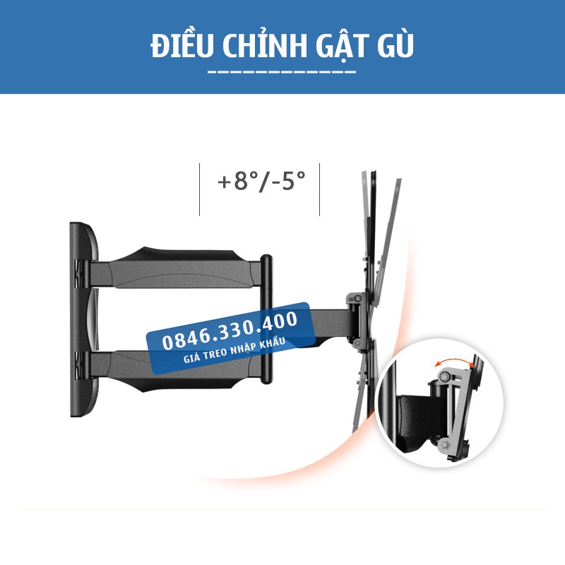 Giá treo tivi NB P40 / P4 32 - 43 - 50 - 55 - 60 inch - Xoay góc đa năng - Chính Hãng NorthBayou [ Rẻ Hơn NB P6 ]