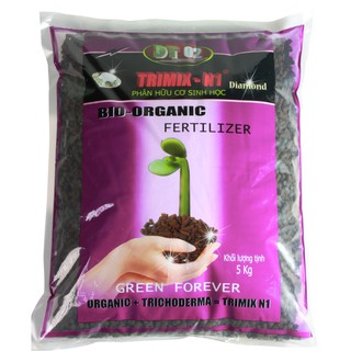 Phân hữu cơ viên tan chậm Trimix N1 tốt cây nhiều chồi lá xanh (túi 5kg) - Organic fertilizers 5kgrs/package