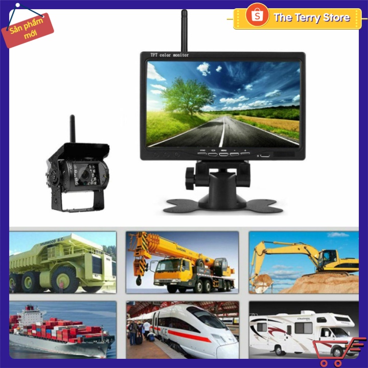 ✴️ Camera lùi không dây kèm màn hình 7 inch, có hồng ngoại sử dụng ban đêm 12v-24v