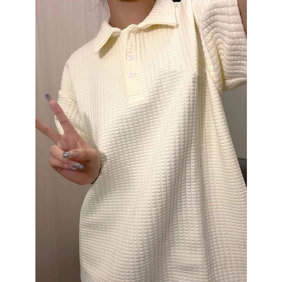 Áo Thun Nữ Ngắn Tay Cổ polo Phong Cách Hồng Kông