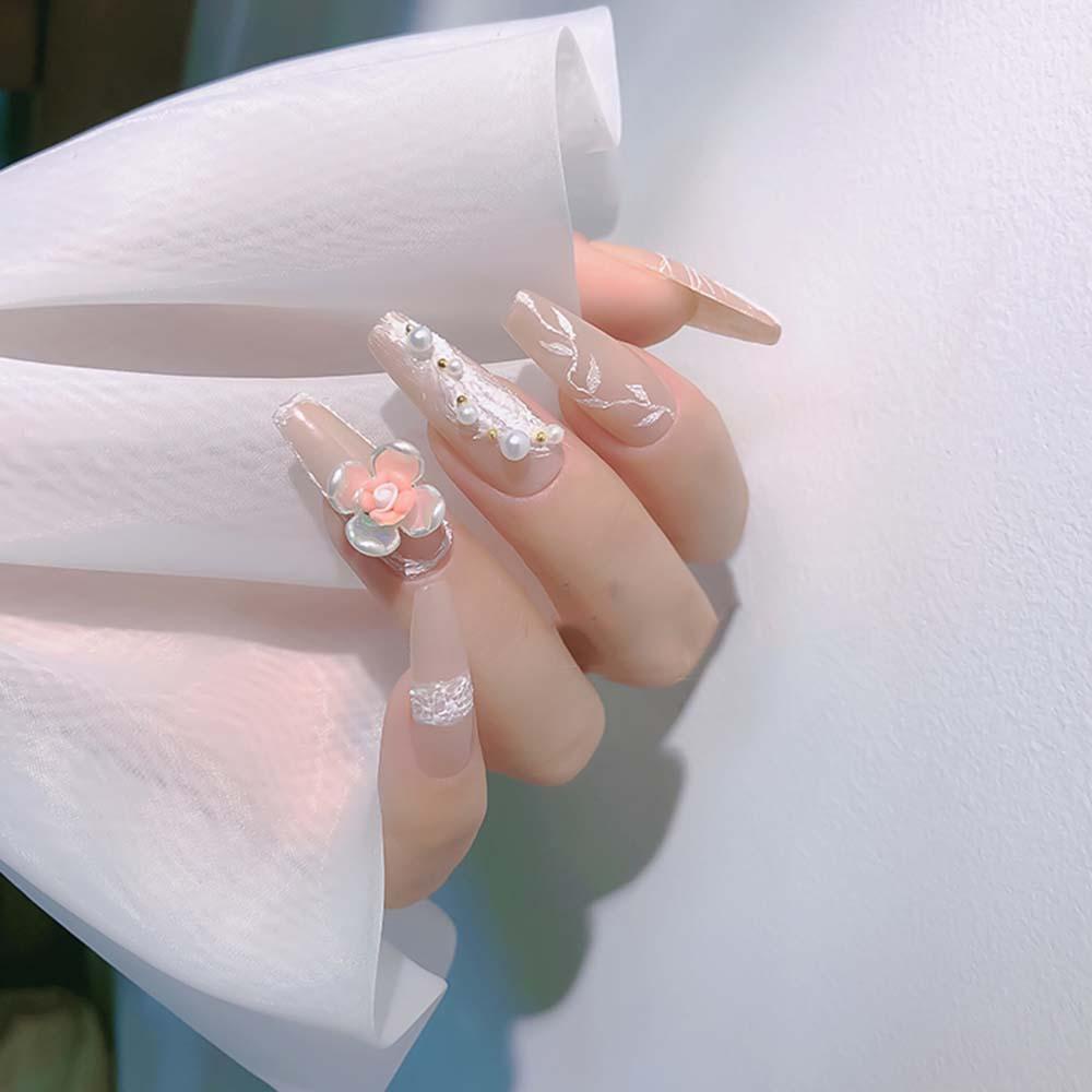 Phụ Kiện Trang Trí Móng Tay Nghệ Thuật Hình Hoa Bằng Gốm Sứ Ba Chiều DIY