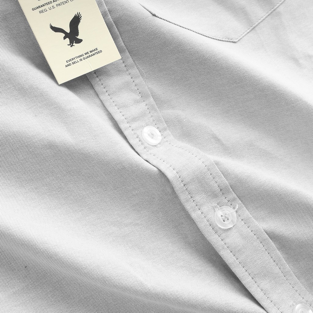 Áo sơ mi nam dài tay Cao Cấp American Eagle MÀU XÁM vải Oxford Đứng Form - Hàng VNXK Bắc Mỹ