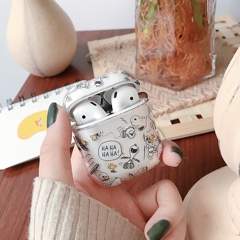 Vỏ Bảo Vệ Hộp Đựng Tai Nghe airpods 3 / 1 / 2 / 2 pro Bằng pc Cứng Trong Suốt In Hoạt Hình snoopy Dễ Thương