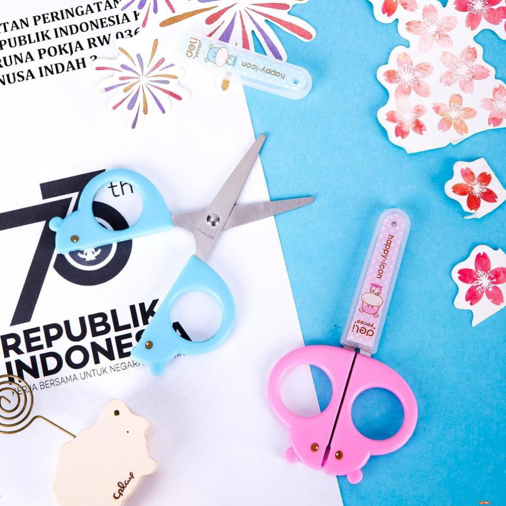 Kéo Thủ Công Học Sinh Có Nắp Đậy 5 Inch DELI | E6032