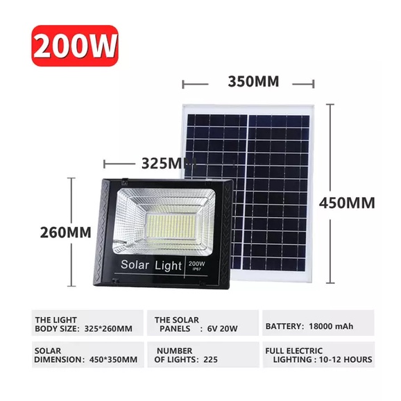 Đèn pha năng lượng mặt trời choá phản quang 60W, 100W, 200W, 300W pin 32700 3,2V 18.000mAh, 25.000mAh, 30.000mAh, 42mAh