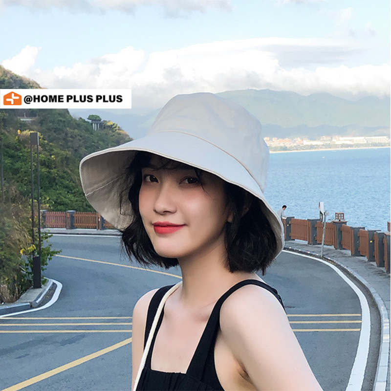 Nón Bucket Màu Trơn Thời Trang Đi Biển Mùa Hè Cho Nữ