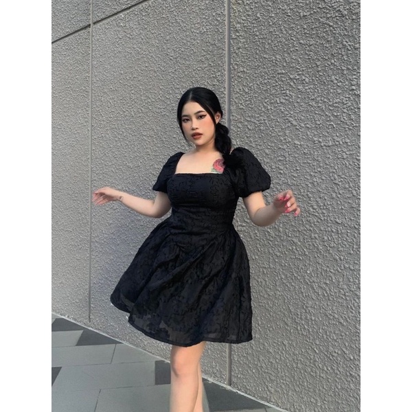 Đầm voan hoa nổi bigsize LÉNA
