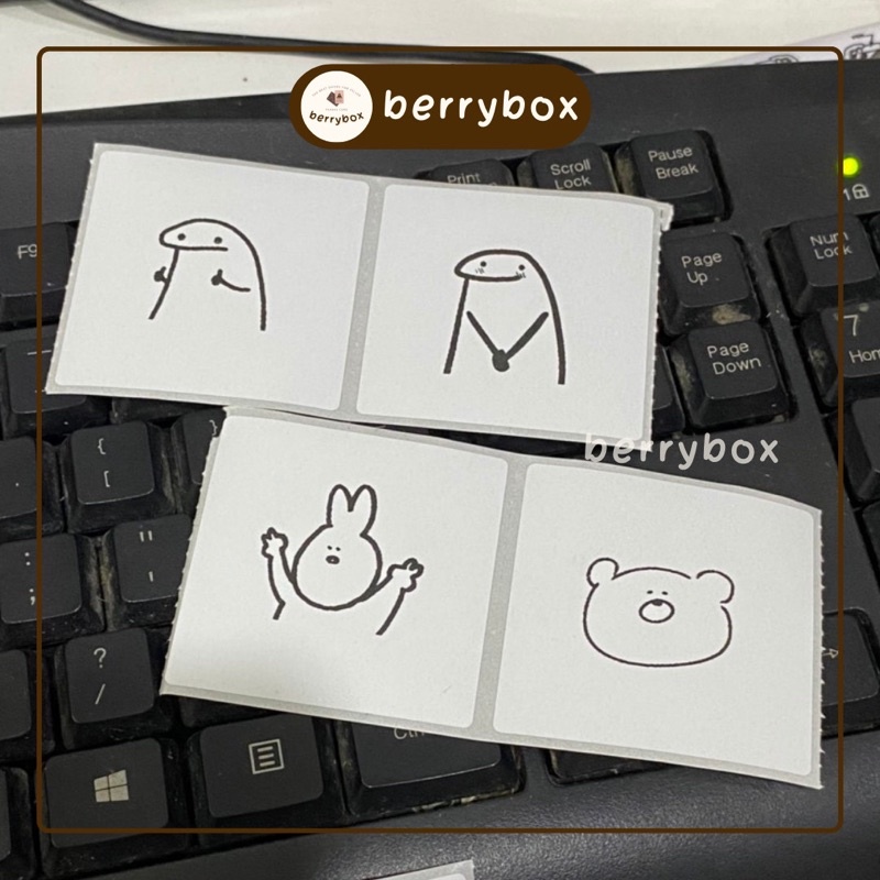 Berry | Set 50 tem nhãn dán meme MM2, sticker niêm phong có keo dán túi giấy, thùng carton, gói hàng