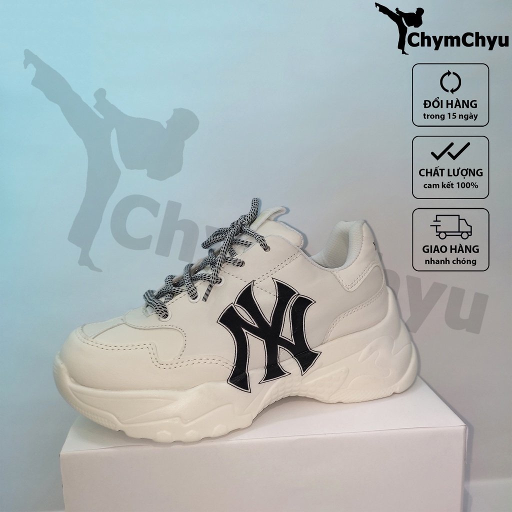 Giày MLB in NY độn đế tăng chiều cao nam nữ, Giày MLB LA bản cao cấp full box bill