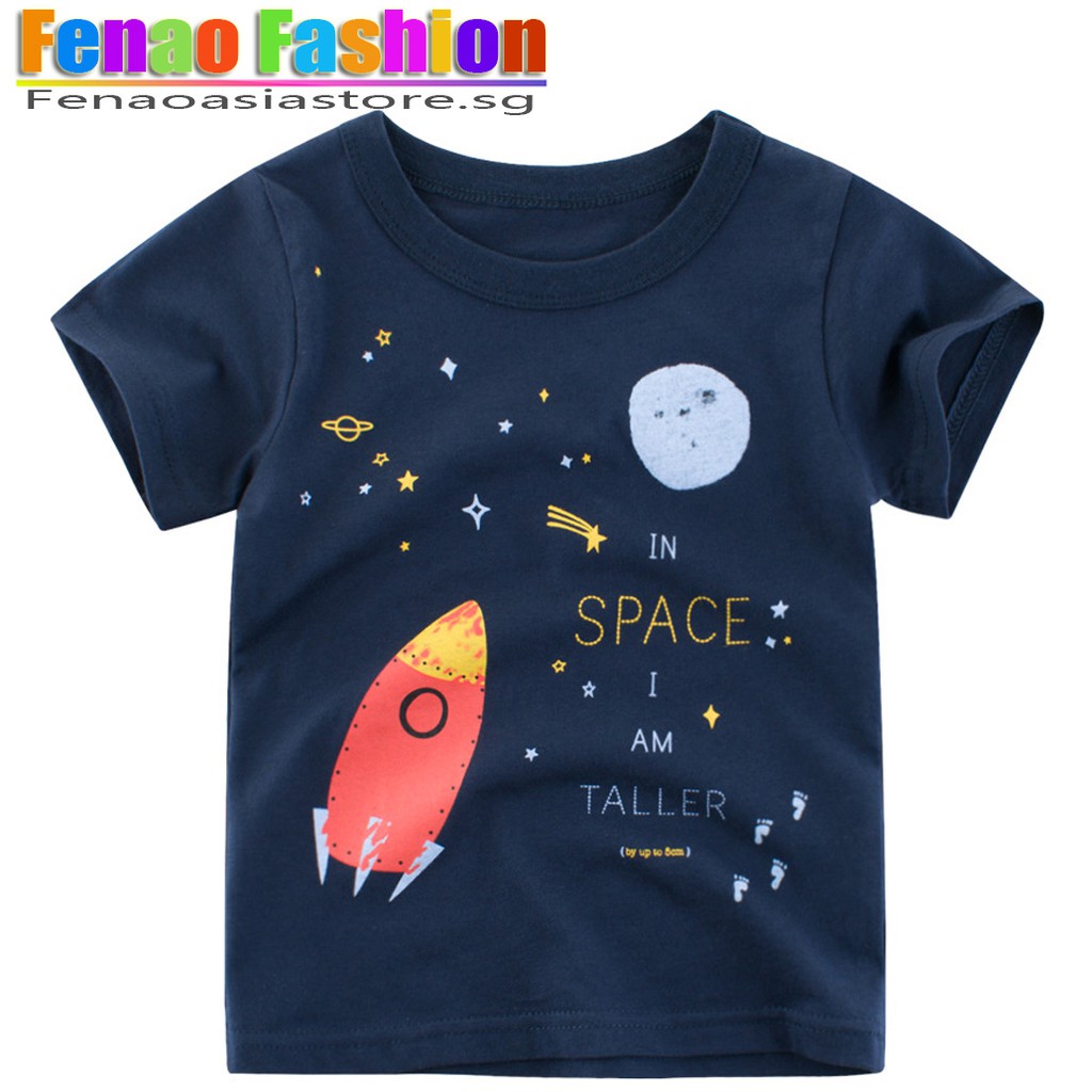 Áo Thun Cộc Tay In Hình Tên Lửa Cho Bé Trai