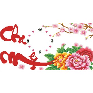 Tranh Thêu Chữ Thập Đồng Hồ Cha Mẹ 5