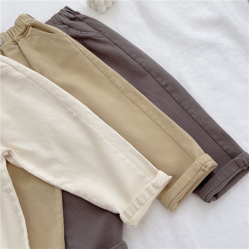 1-11 Tuổi Quần Kaki Dài Kiểu Dáng Thoải Mái Cho Bé Trai