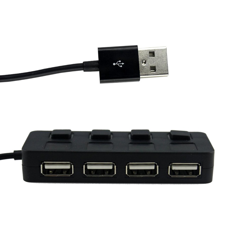Bộ Chia 4 Cổng USB 2.0 Kèm Công Tắc Đèn LED