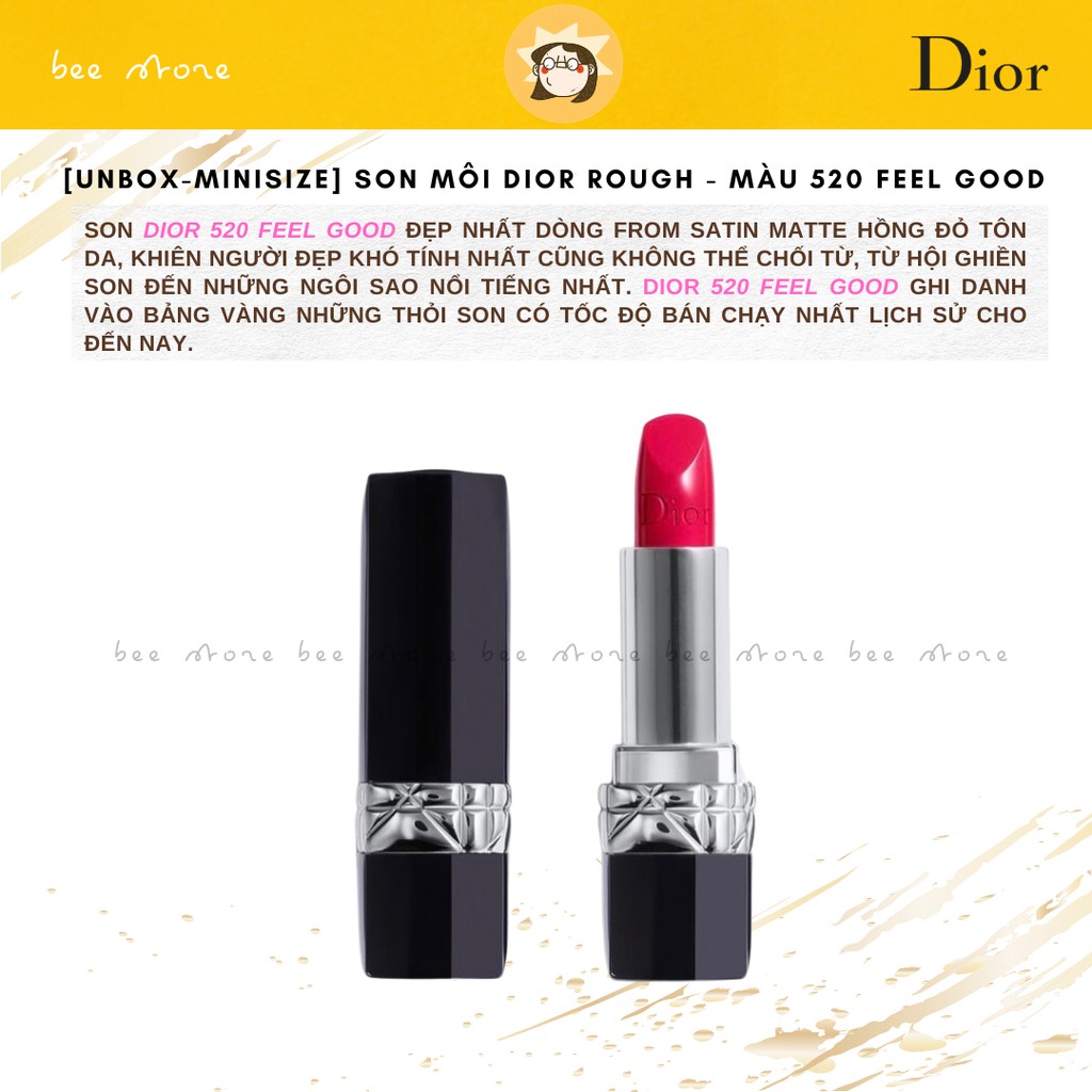 [Unbox- Minisize] Son môi DIOR ROUGH - Màu 520 Feel Good