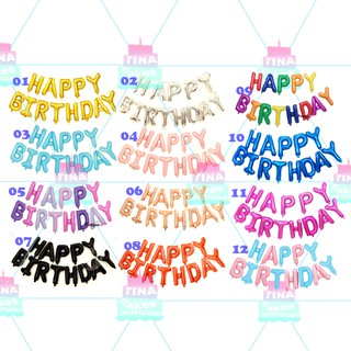 Bóng chữ Happy Birthday 12 màu - bóng tráng nhôm sinh nhật - bong bóng kiếng - bong bóng bạc chữ Happy Birthday