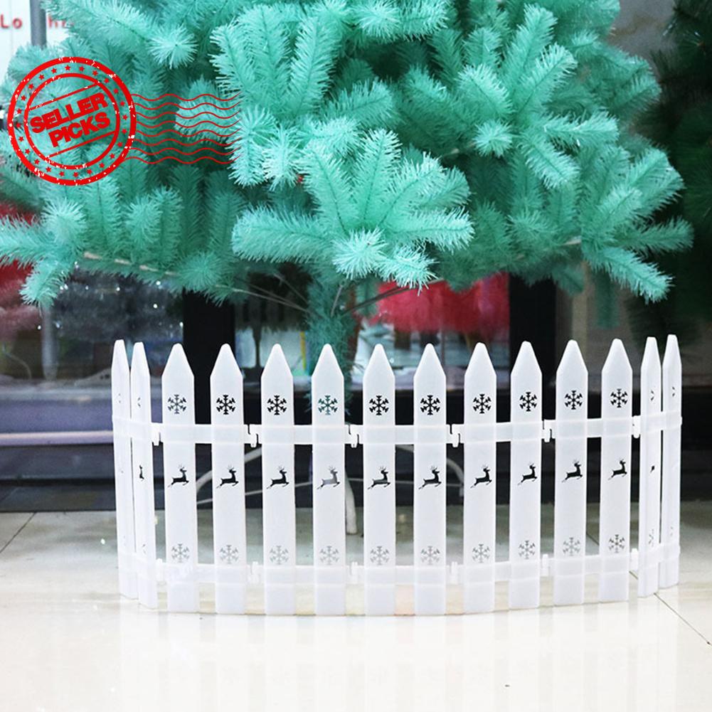 Bộ 10 hàng rào nhựa trắng D4N3 trang trí cây thông Noel