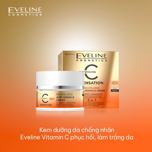 Kem dưỡng da chống nhăn Eveline vitamin C phục hồi, làm trắng da ngày và đêm 50ML 40+