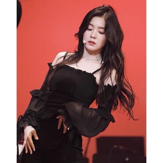 [Có sẵn +ảnh thật] Áo trễ vai Irene Red Velvet phong cách Hàn Quốc chất voan đẹp