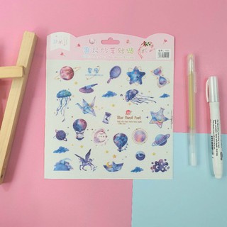 Sticker vuông lớn hình tinh vân huyền bí siêu đẹp Be Tiny
